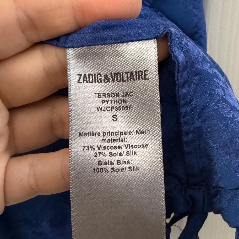 Zadig & Voltaire Terson Jac Python Blue Silk Visc… - image 4